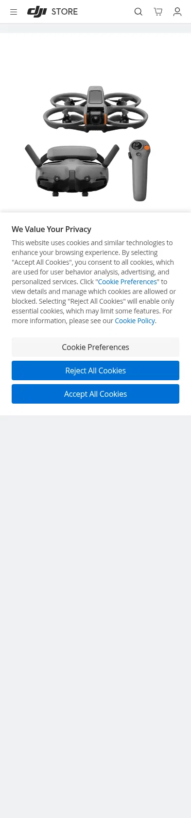 store.dji.com/product/dji-avata-2 on mobile, full screenshot