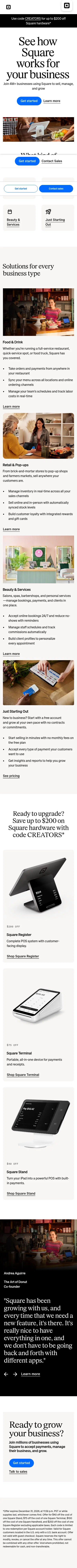 squareup.com/us/en/campaigns/creators on mobile