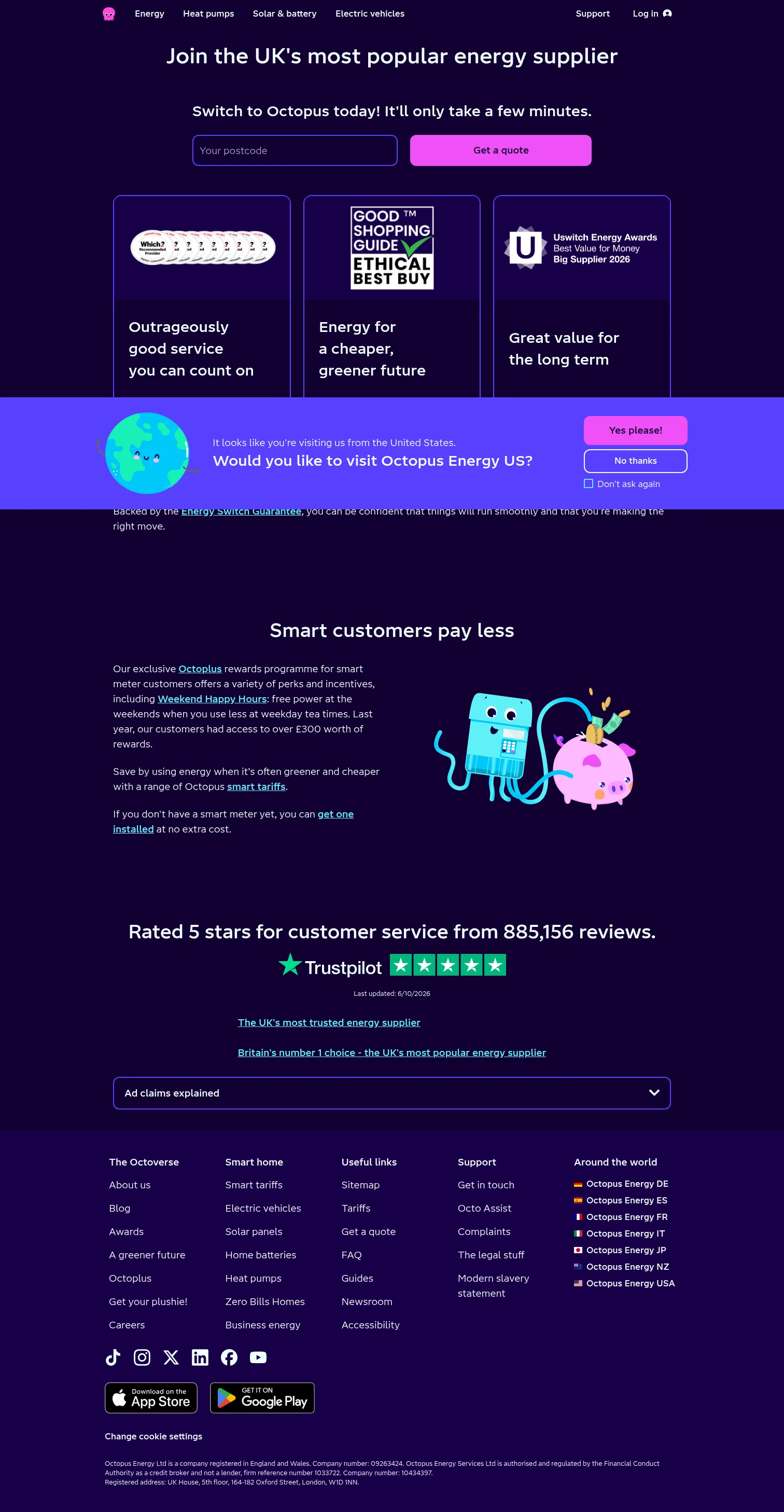 octopus.energy/save-with-octopus on desktop, full screenshot