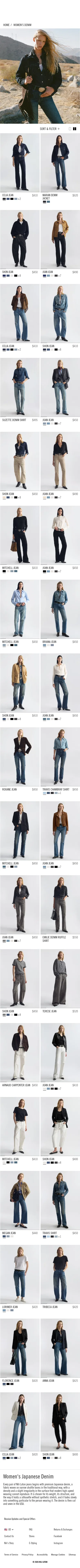 nililotan.com/collections/all-denim on mobile, full screenshot