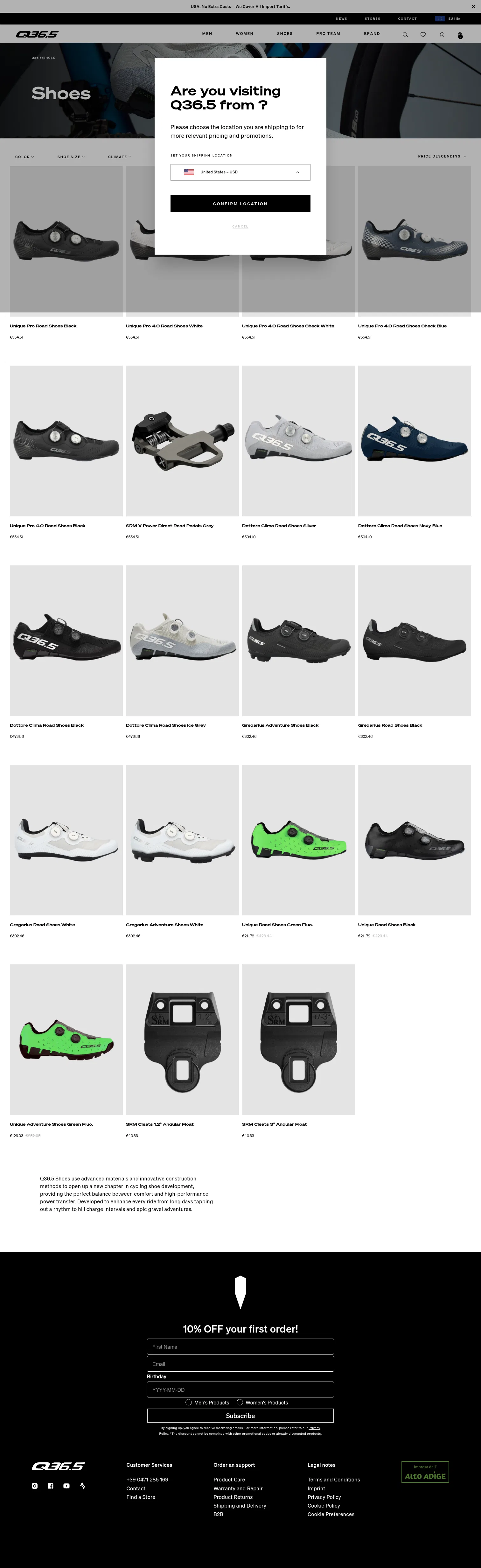 q36-5.com/en-eu/shoes on desktop, full screenshot