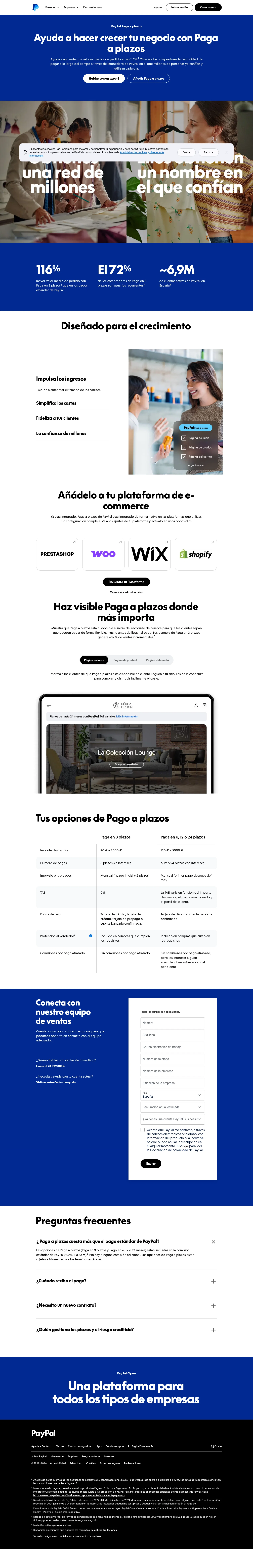 paypal.com/es/campaign/pay-later on desktop