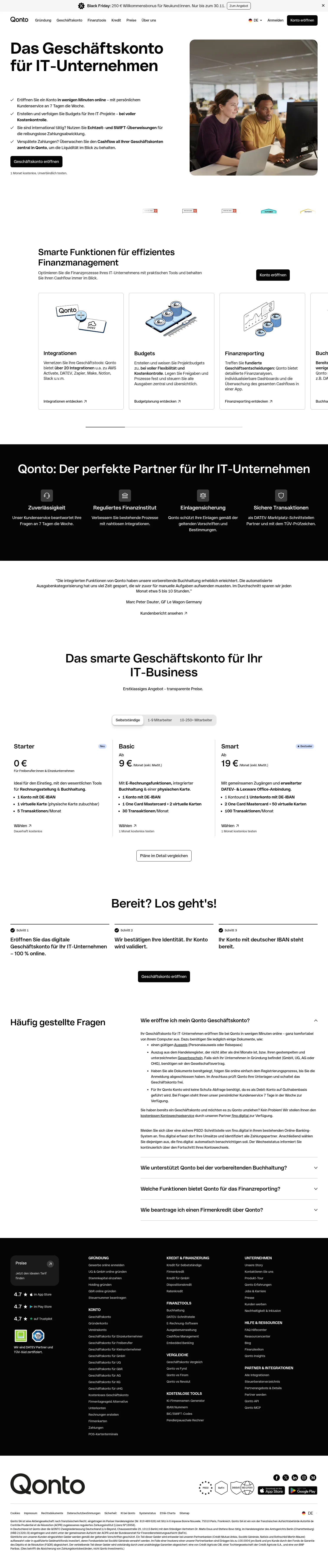 qonto.com/de/open-an-account/it-services on desktop, full screenshot