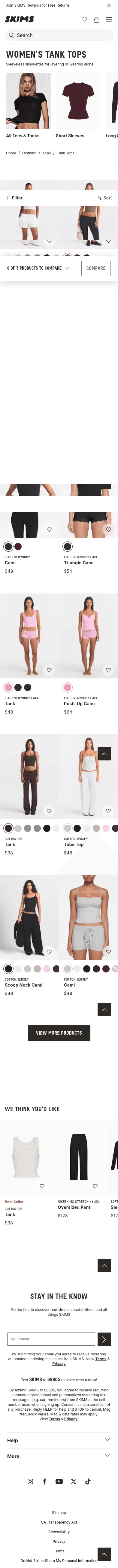 skims.com/collections/tank-tops on mobile, full screenshot