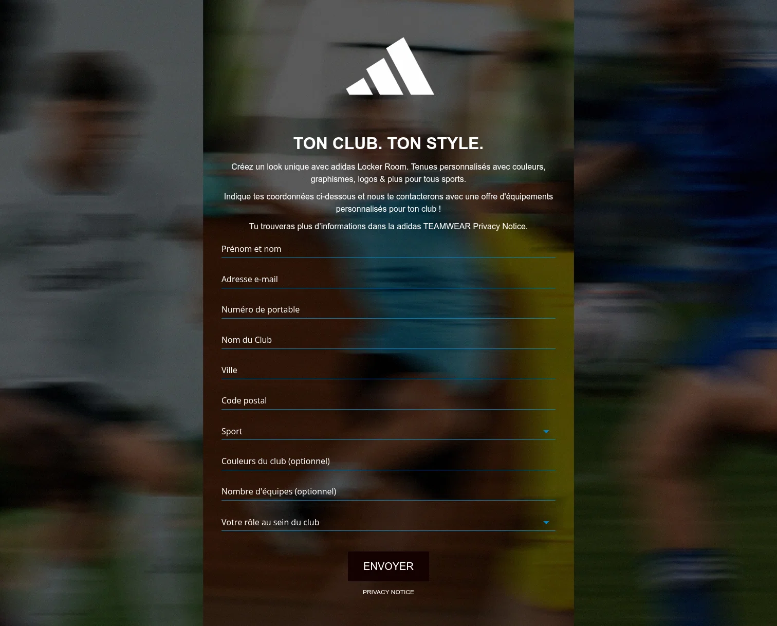 adidas landing page