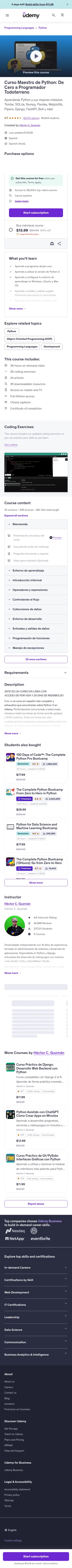 udemy.com/course/python-3-al-completo-desde-cero on mobile, full screenshot