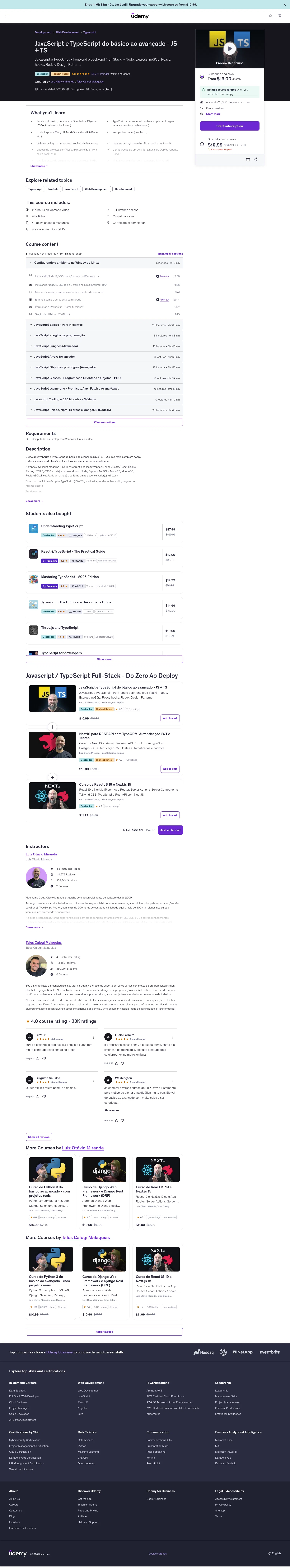 udemy.com/course/curso-de-javascript-moderno-do-basico-ao-avancado on desktop, full screenshot