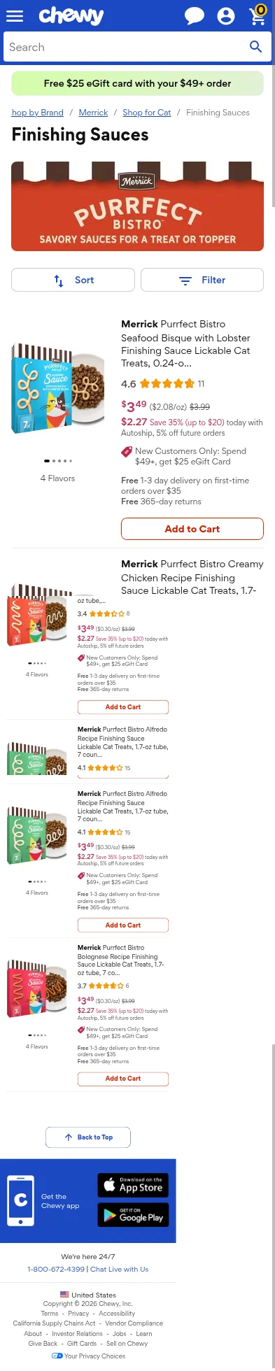 chewy.com/brands/finishing-sauces-3395966 on mobile