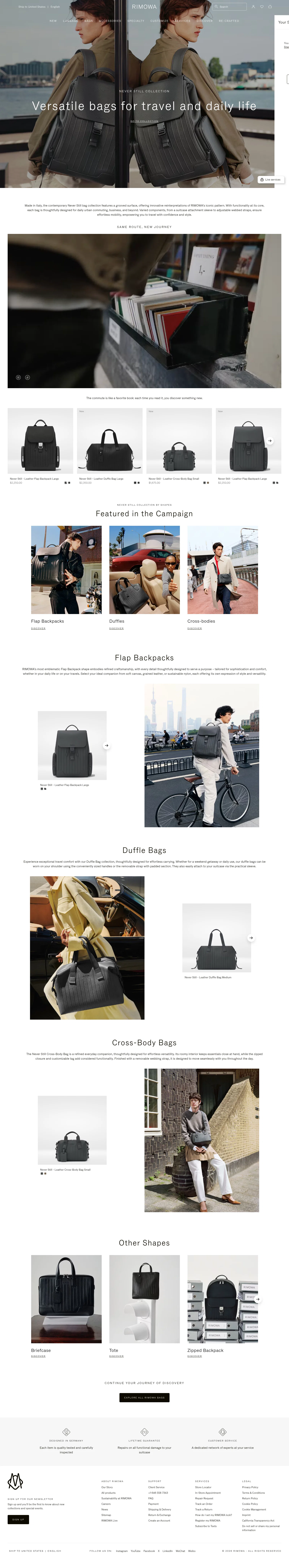 RIMOWA landing page