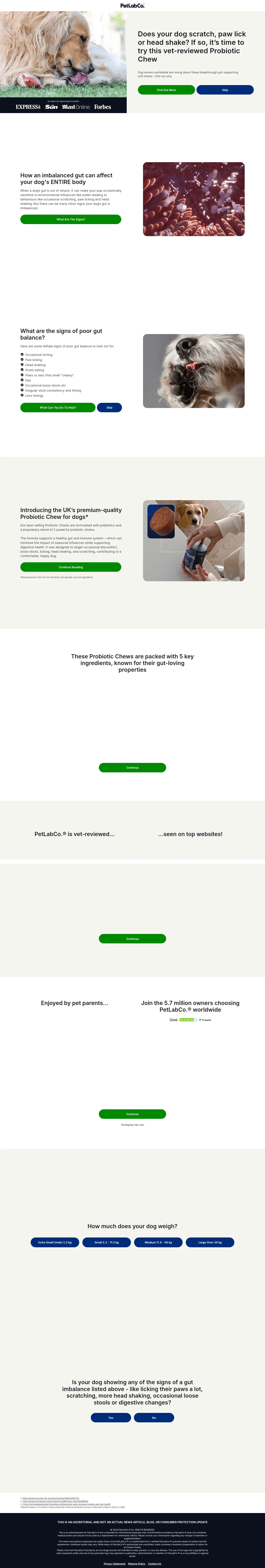 campaigns.petlabco.co.uk/pbc_quizsph_uk on desktop, full screenshot