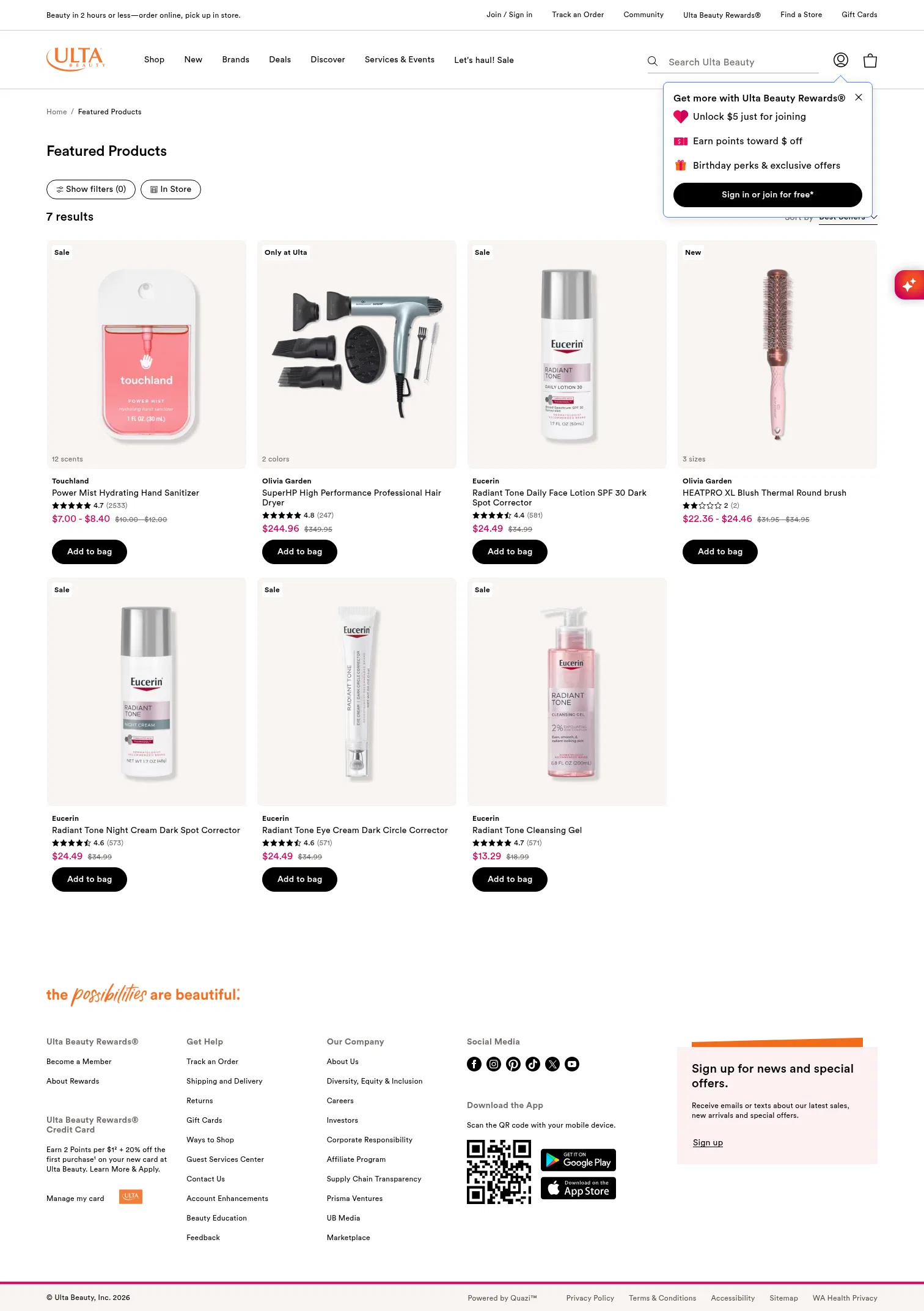ulta.com/featured/multisupplier_fall_haul_mbc on desktop, full screenshot