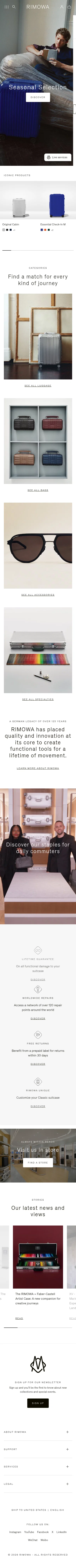 rimowa.com on mobile