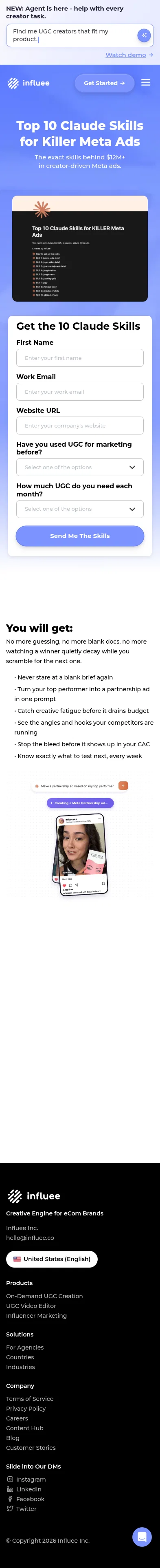 influee.co/content-hub/claude-skills-meta-ads on mobile
