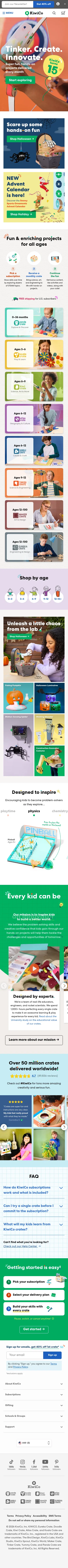kiwico.com on mobile, full screenshot