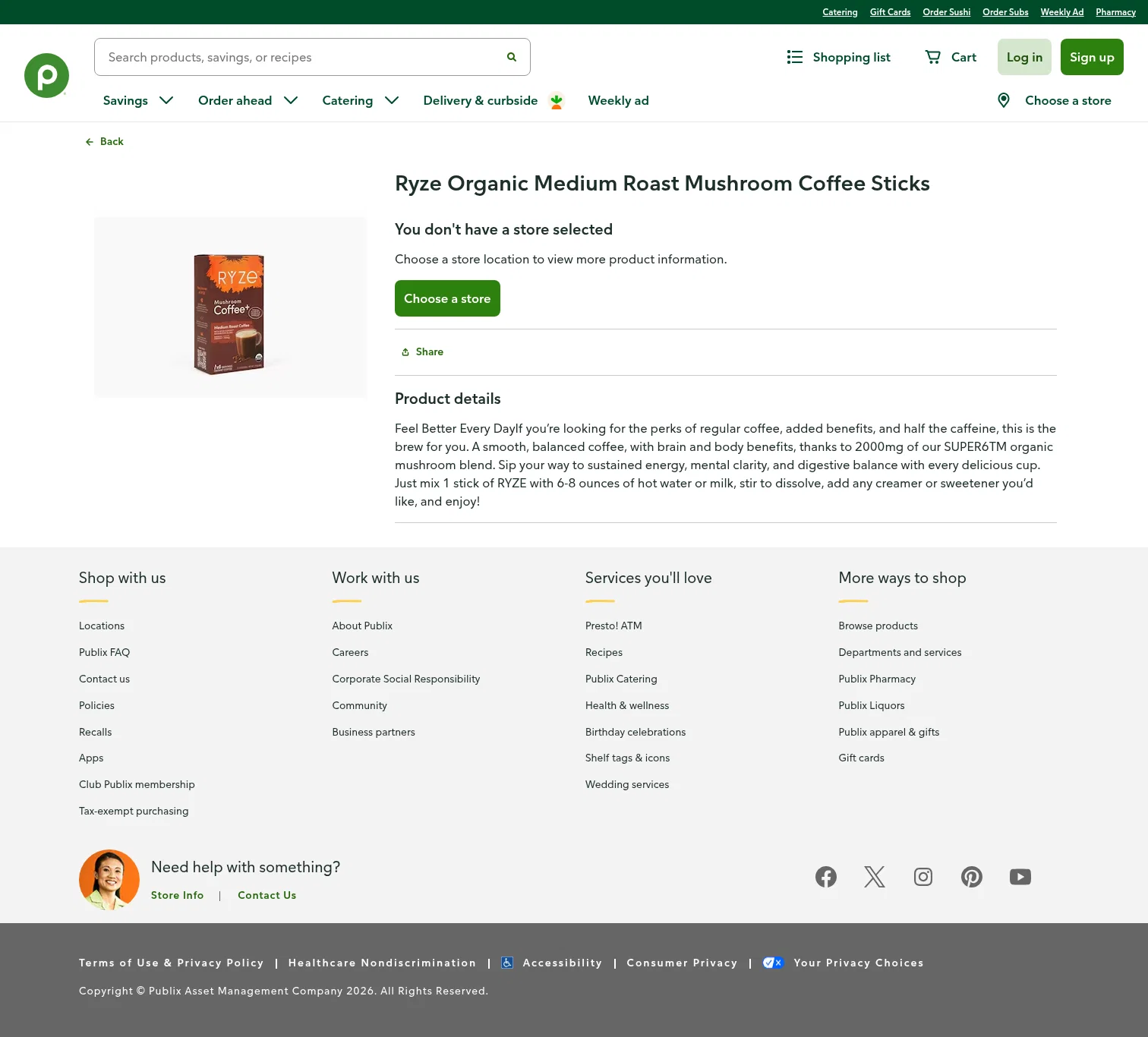 publix.com/pd/ryze-organic-medium-roast-mushroom-coffee-sticks/RIO-PCI-639544 on desktop