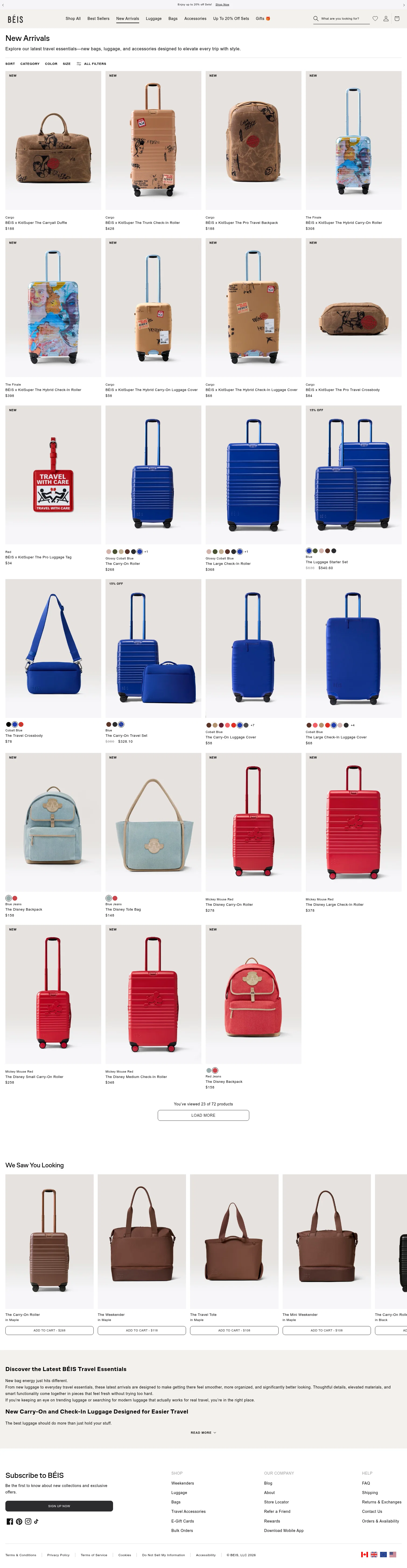 beistravel.com/collections/new-arrivals on desktop