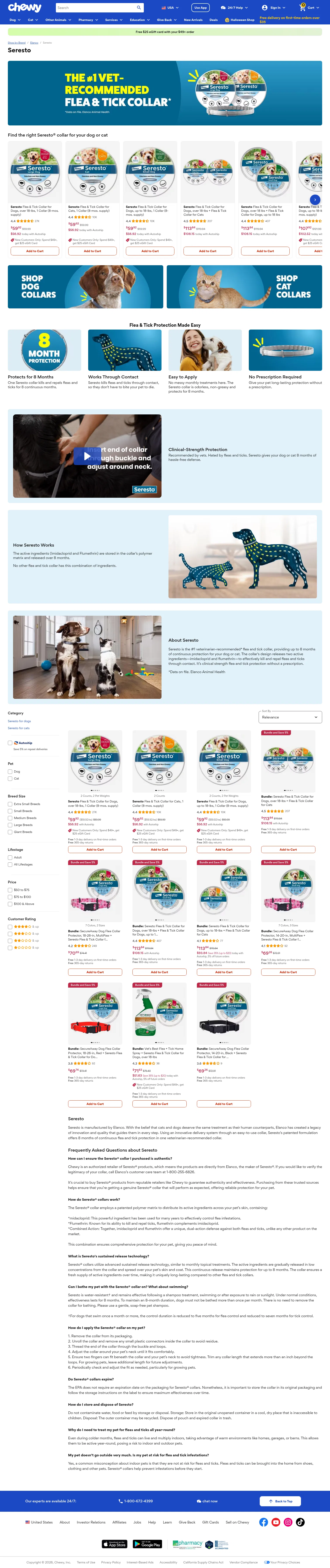 chewy.com/brands/seresto-6507 on desktop, full screenshot