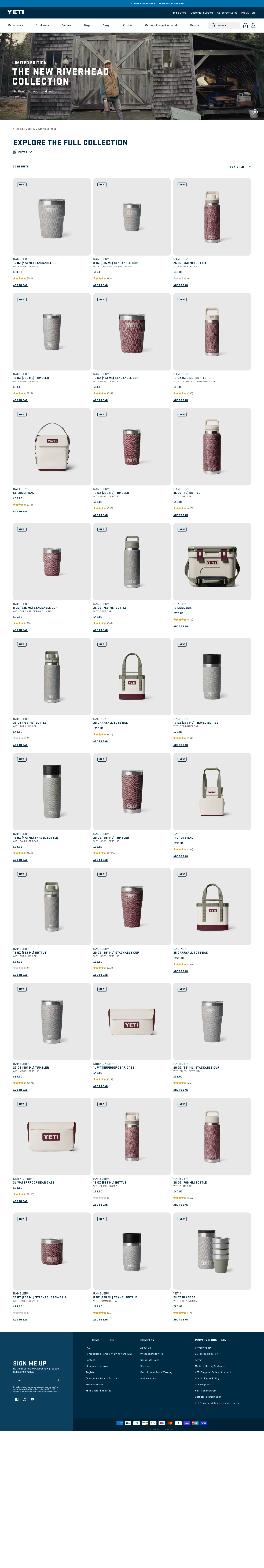 Yeti landing page