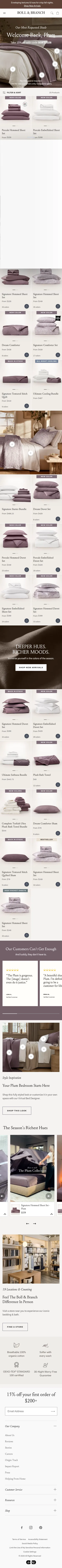 bollandbranch.com/collections/plum-bedding-fb on mobile, full screenshot