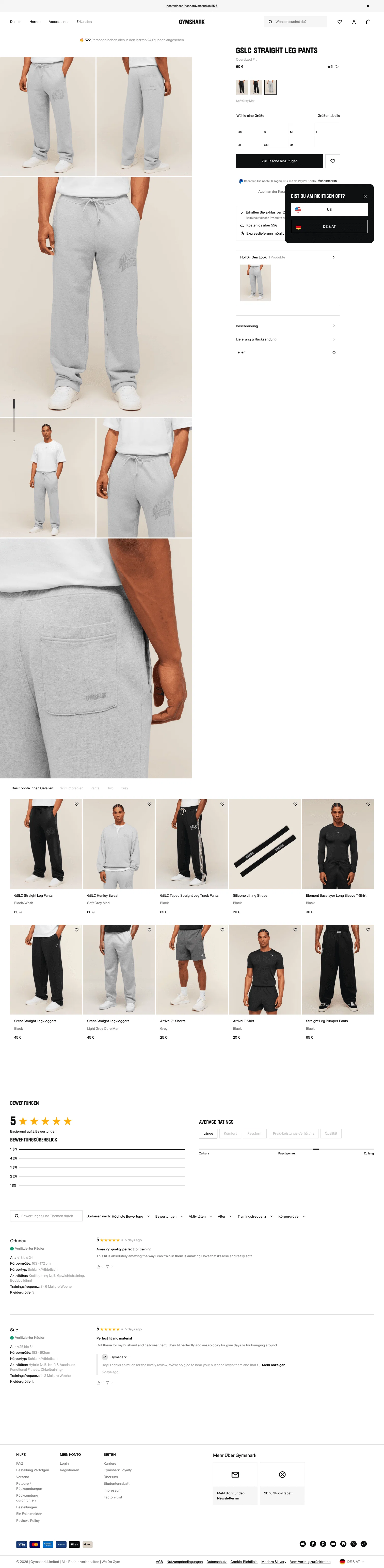 de.checkout.gymshark.com/products/gymshark-gslc-straight-leg-pants-pants-grey-aw26 on desktop