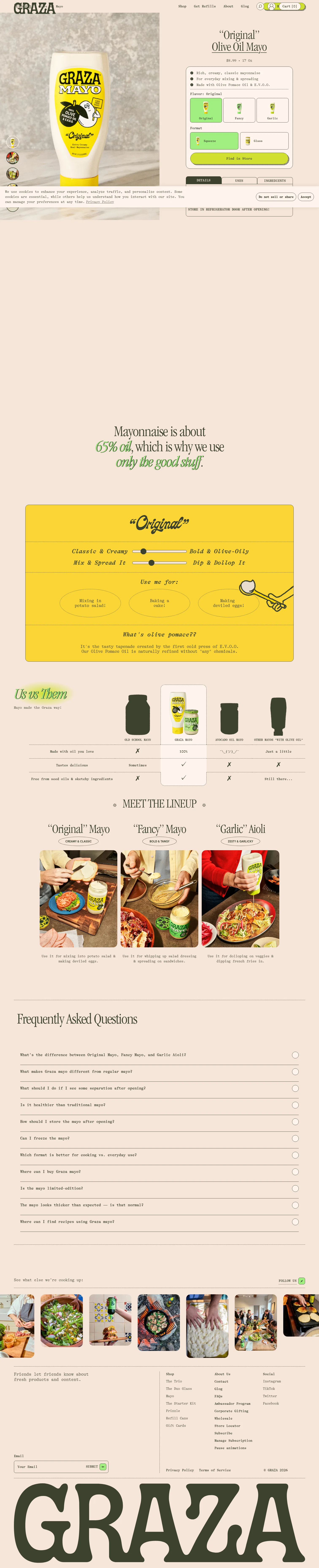 graza.co/products/original-mayo on desktop, full screenshot