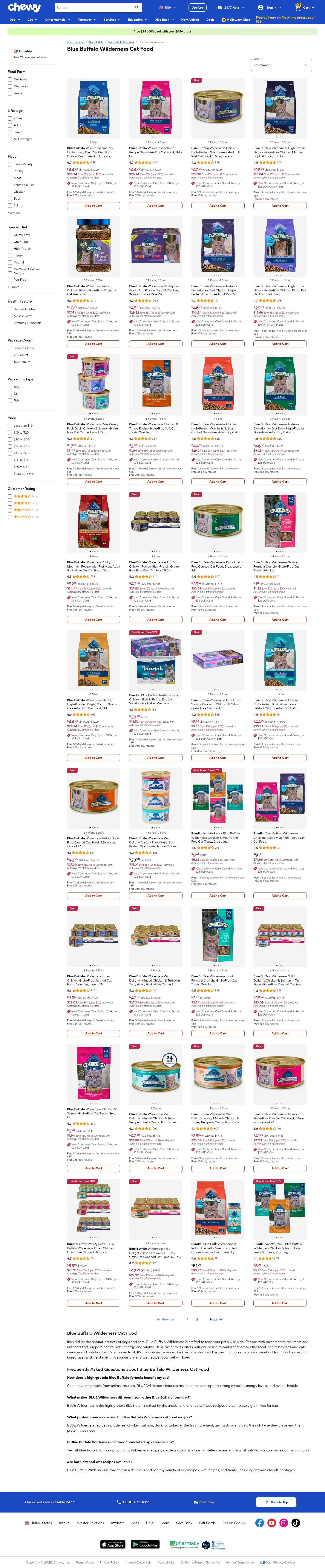 chewy.com/brands/blue-buffalo-wilderness-10517 on desktop, full screenshot