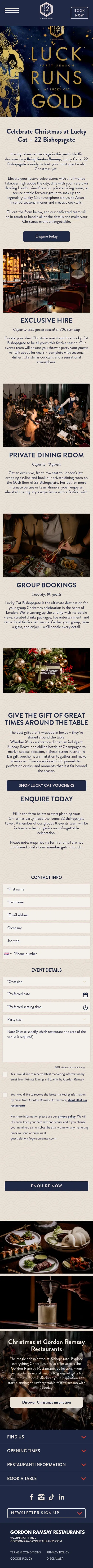 gordonramsayrestaurants.com/lucky-cat-bishopsgate/christmas on mobile, full screenshot