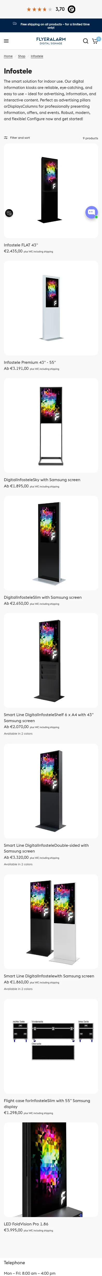 shop.flyeralarm-digitalsignage.com/collections/infostele on mobile