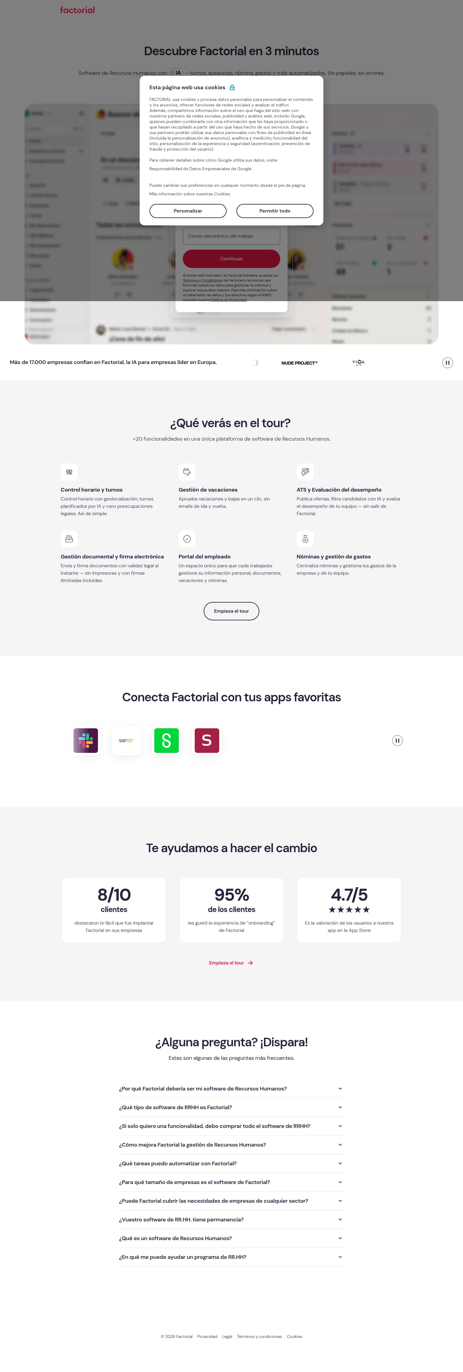 factorial.es/descubre-la-plataforma on desktop, full screenshot