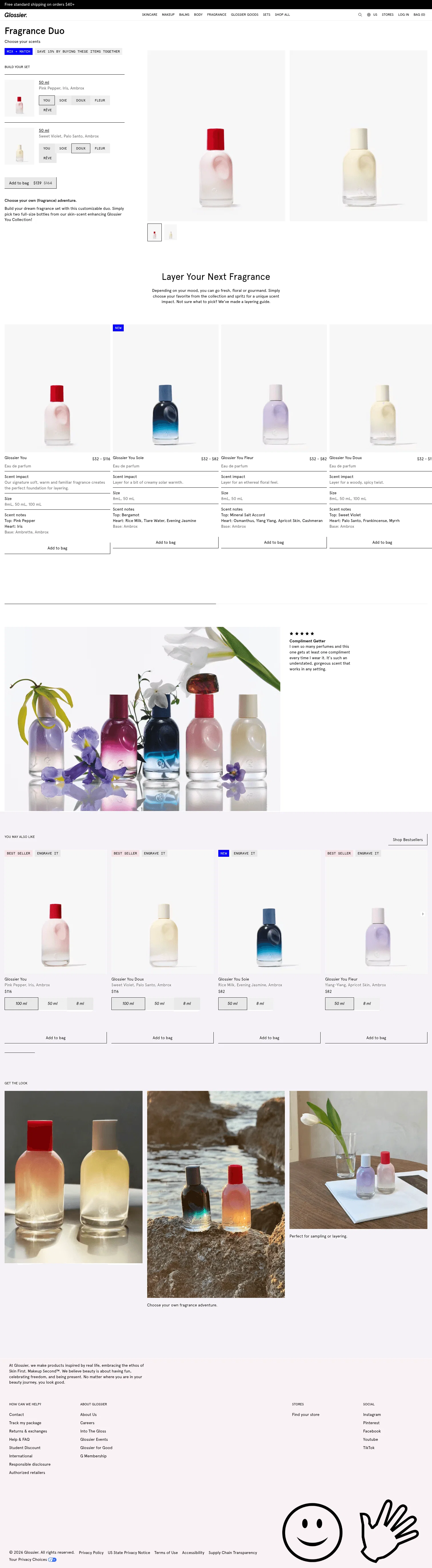 Glossier landing page