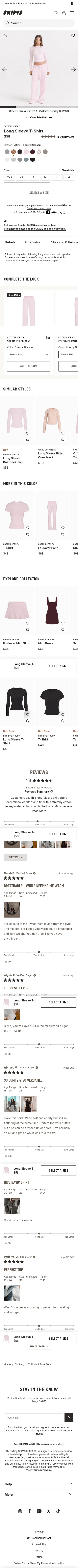 skims.com/products/cotton-jersey-long-sleeve-t-shirt-cherry-blossom on mobile