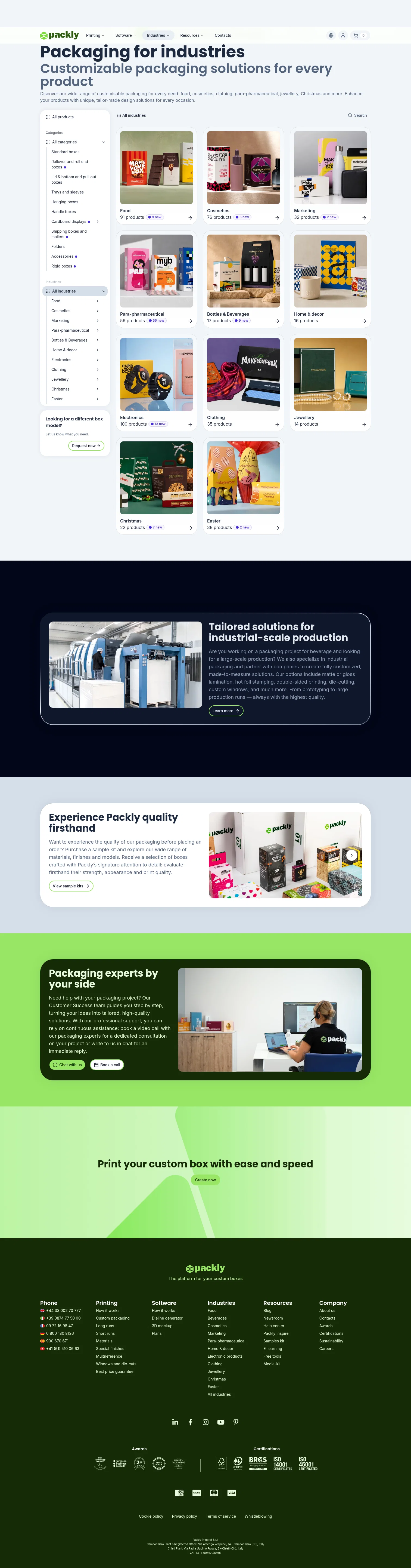 pack.ly/en/industries on desktop