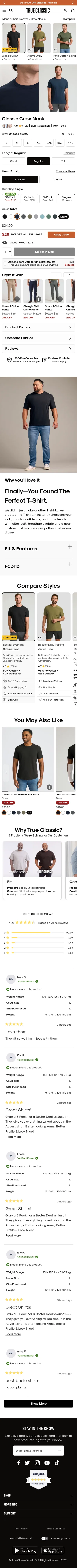 trueclassictees.com/products/navy-crew-neck-tee on mobile