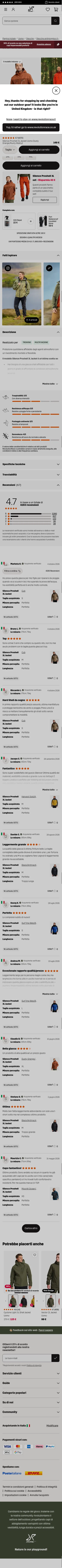 revolutionrace.it/uomo/giacche/giacche-shell/silence-proshell-3l-jacket-men on mobile, full screenshot