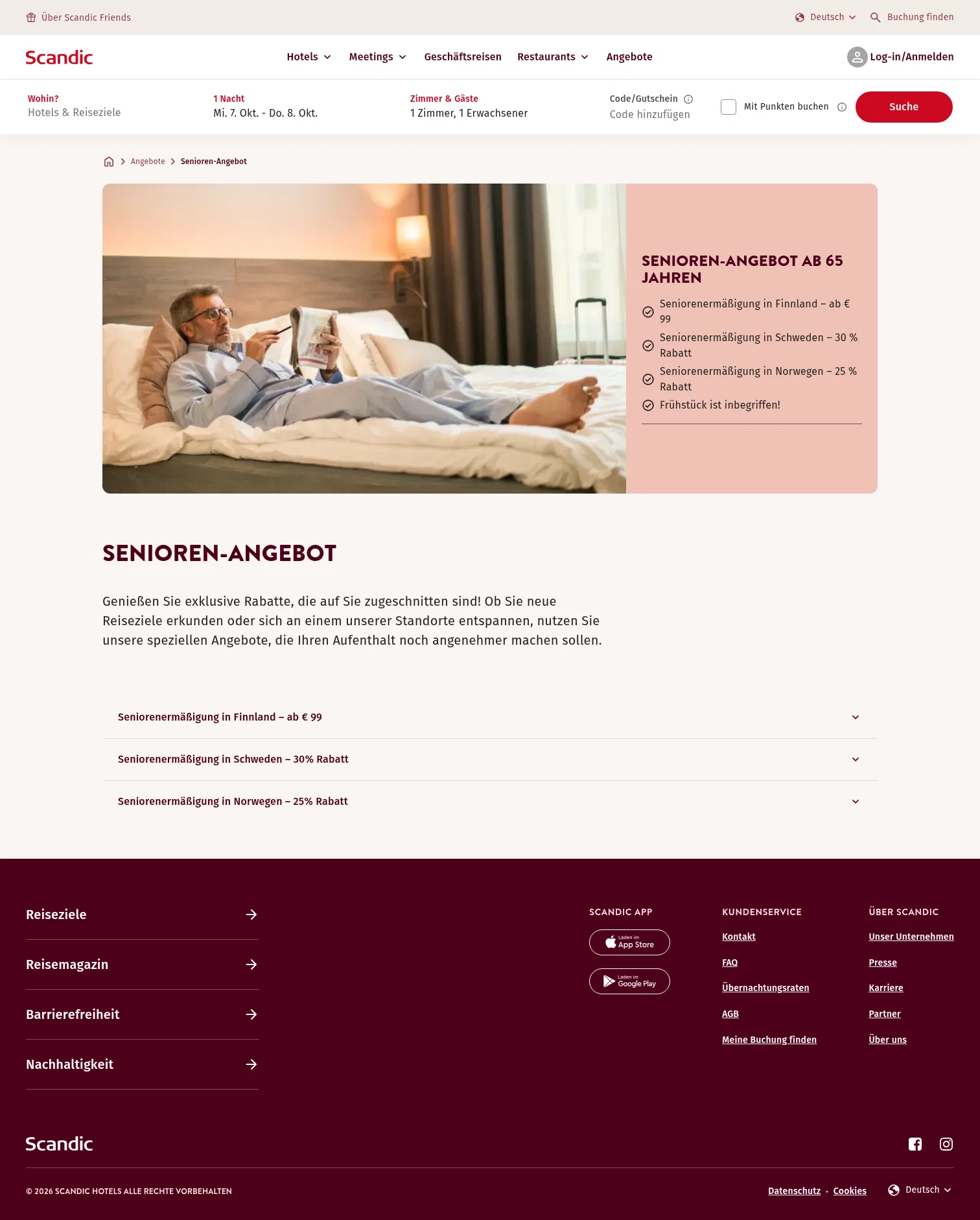 scandichotels.com/de/angebote/senioren-rabatt on desktop, full screenshot