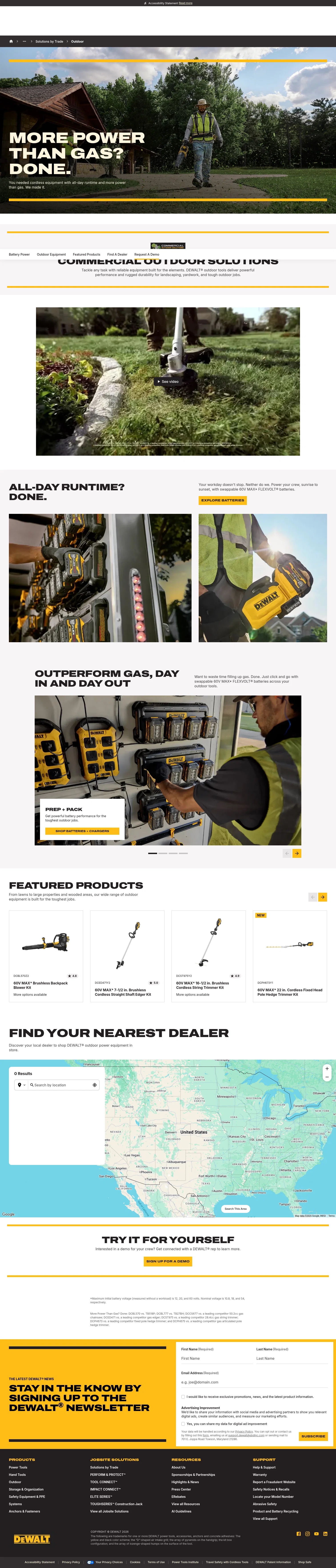 DeWalt landing page