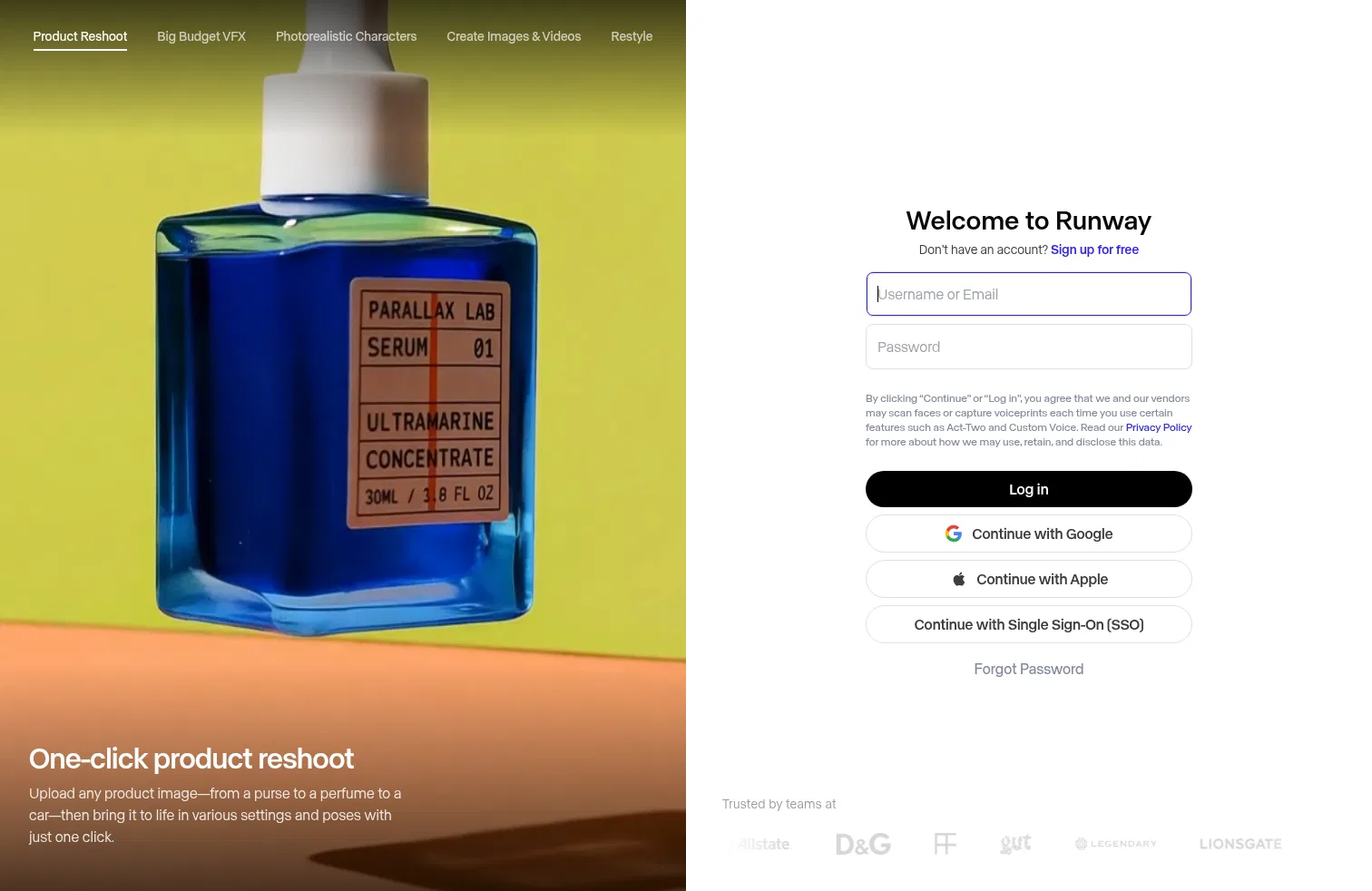 app.runwayml.com/settings/billing on desktop, full screenshot