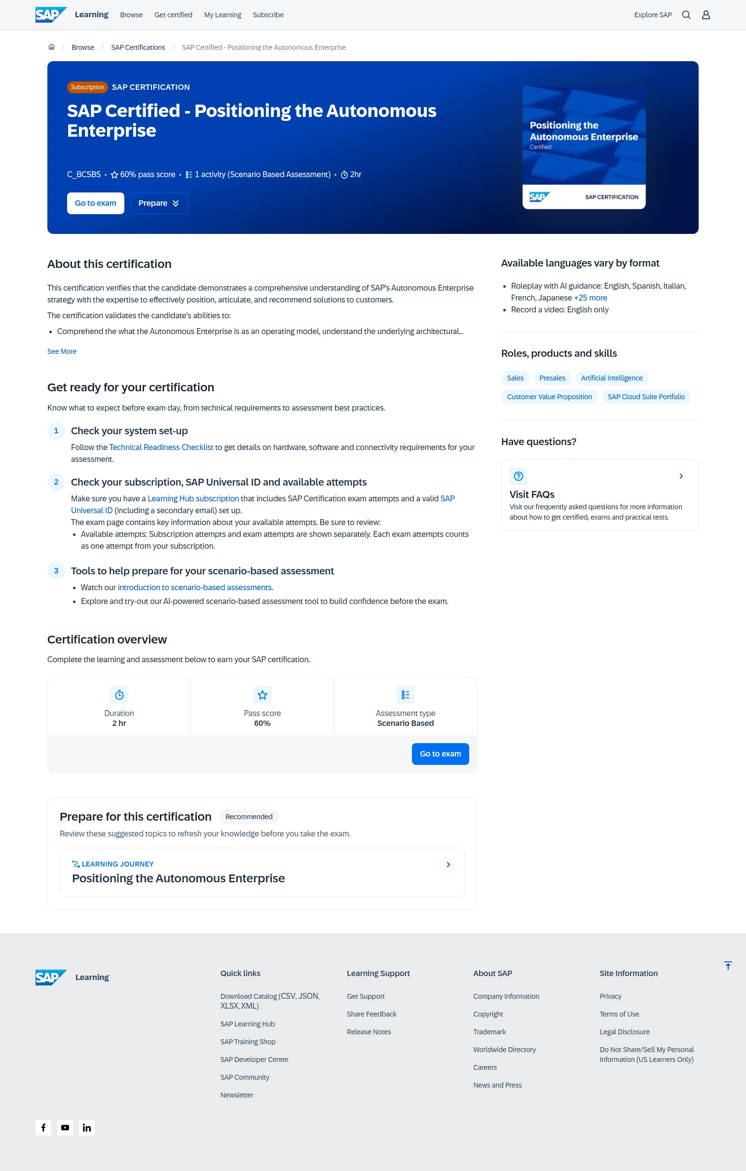 Sap landing page