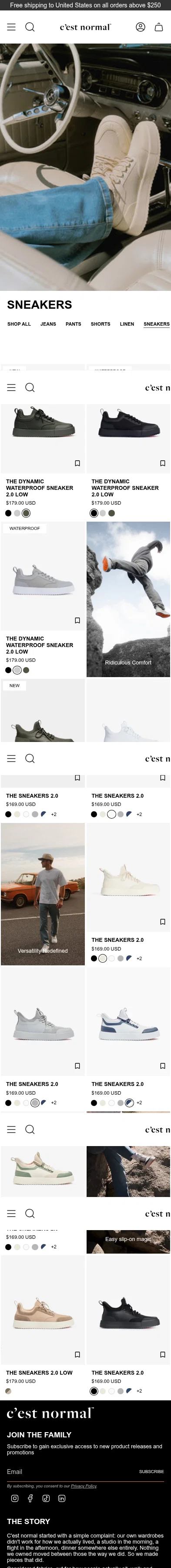 cestnormal.com/collections/sneakers on mobile