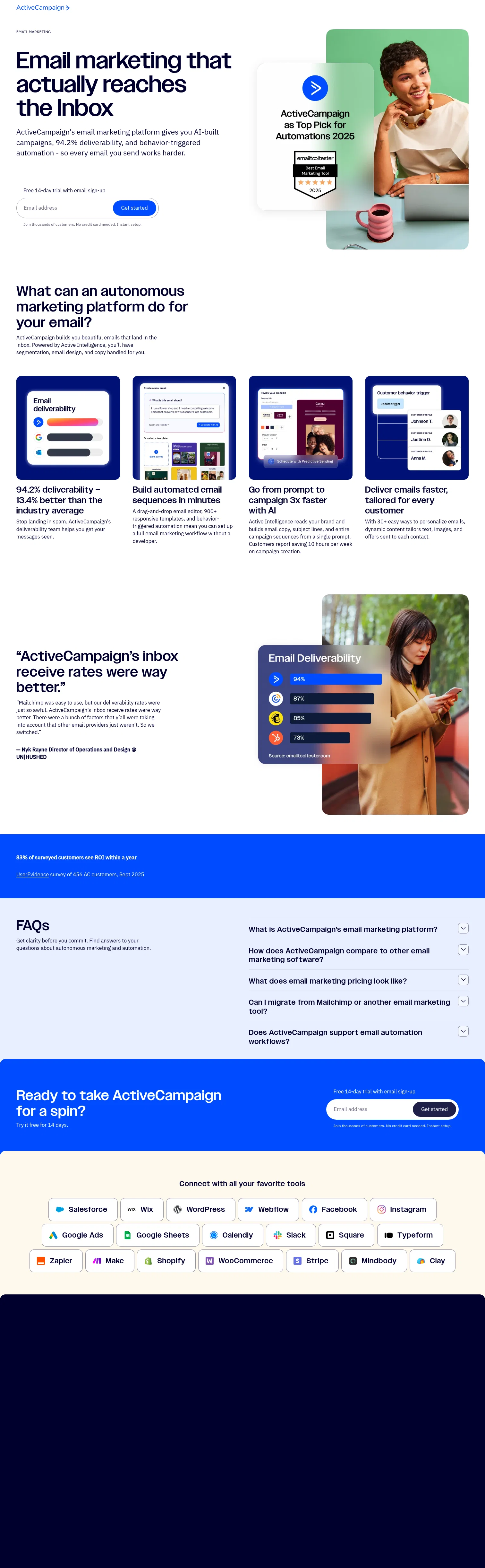 Activecampaign landing page