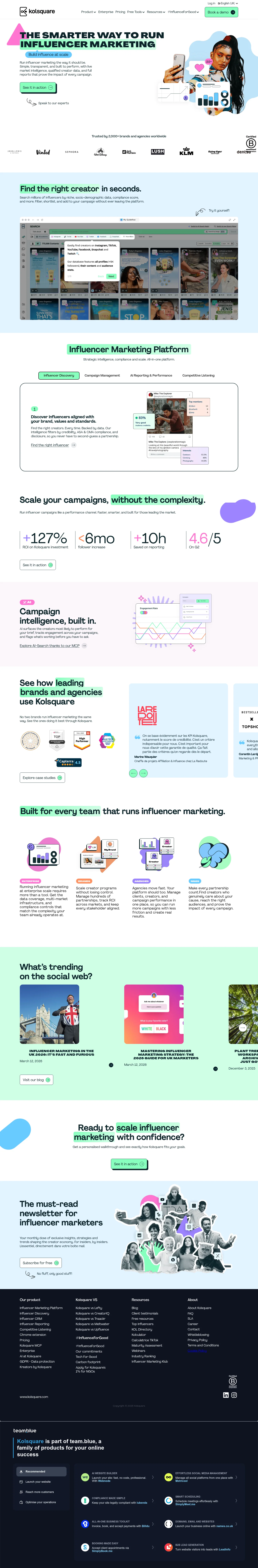 Kolsquare landing page