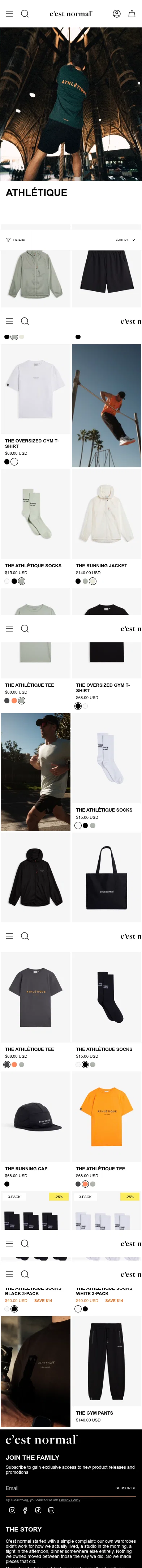 cestnormal.com/collections/athletique on mobile