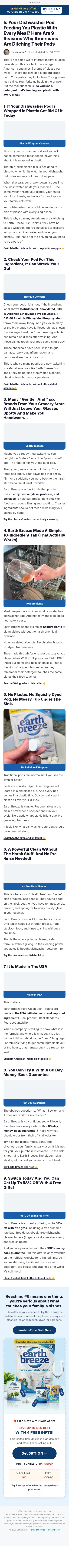 thebreeze.earthbreeze.com/pages/dish-pods-plastic on mobile, full screenshot