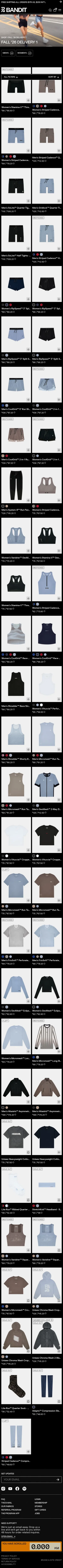 banditrunning.com/collections/fall-2026-delivery-1 on mobile, full screenshot