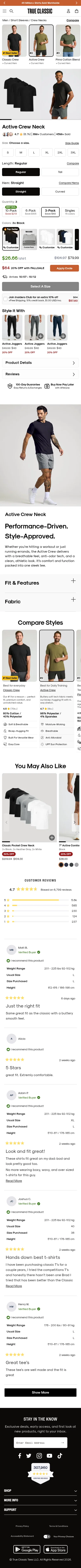 trueclassictees.com/products/all-black-active-crew-3-pack on mobile