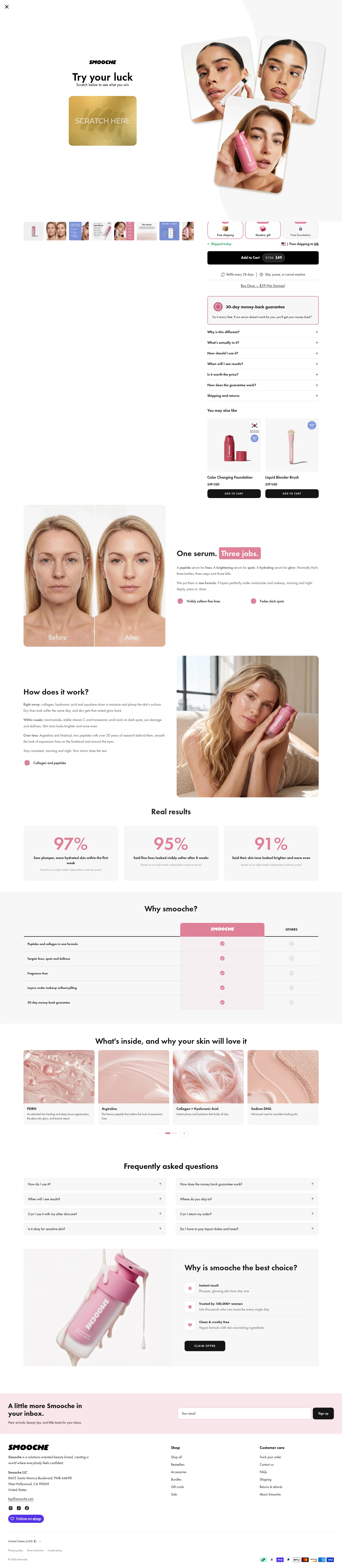 smooche.com/products/reverse-time-peptide-serum-quiz on desktop