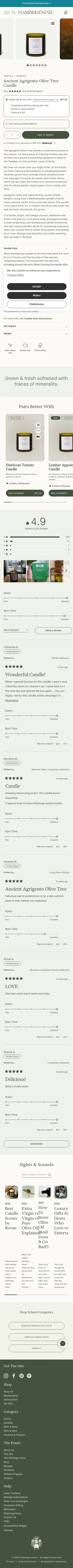 flamingoestate.com/products/olive-tree-candle on mobile