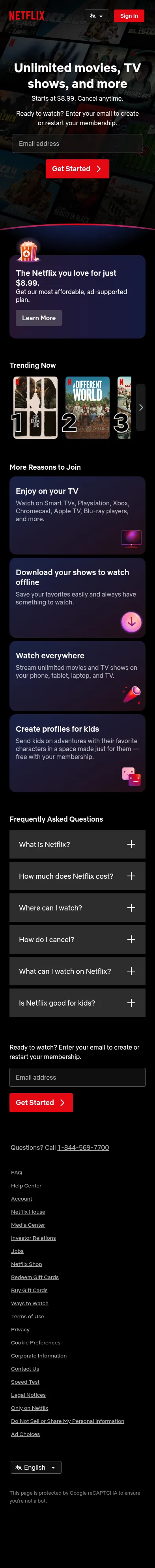 netflix.com on mobile, full screenshot