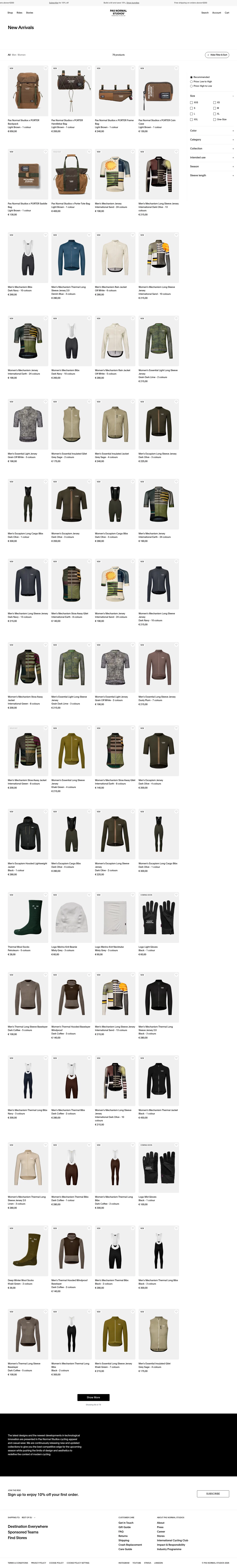 pasnormalstudios.com/eu/collections/new-arrivals on desktop, full screenshot
