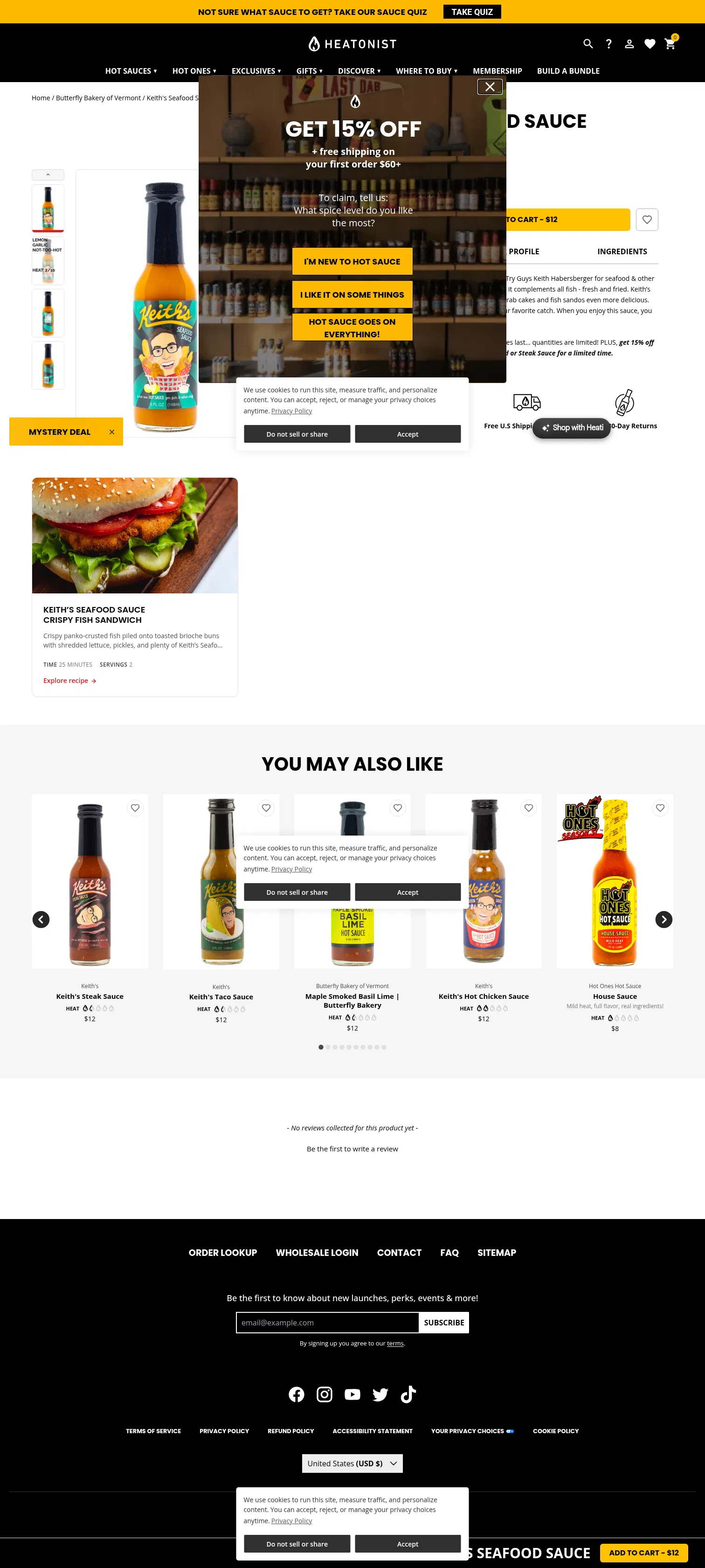 heatonist.com/products/keiths-seafood-sauce-keiths on desktop, full screenshot